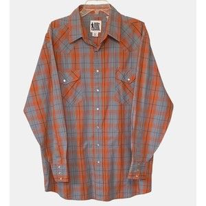 ROCK CREEK RANCH Vintage Plaid Western Pearl Snap Shirt - Men’s XLT 17-17.5